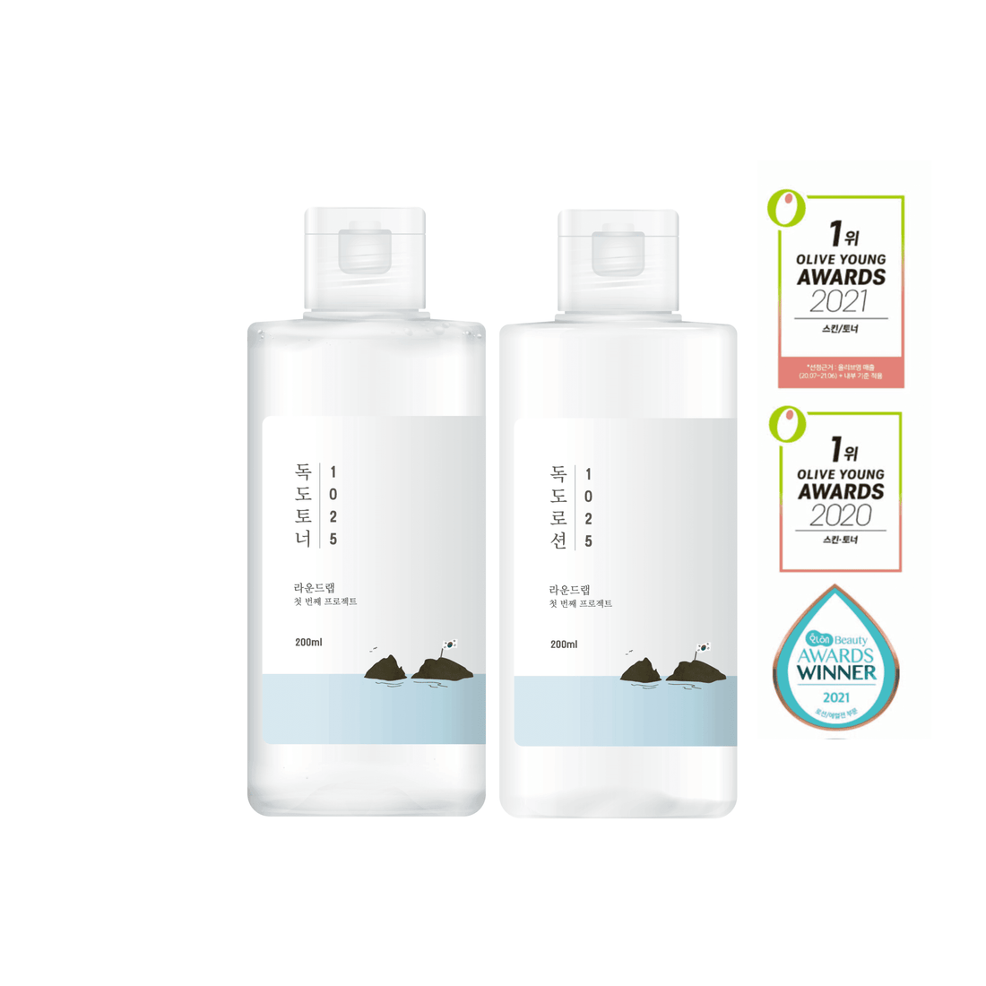 1025 Dokdo Toner + Lotion Duo - Round Lab