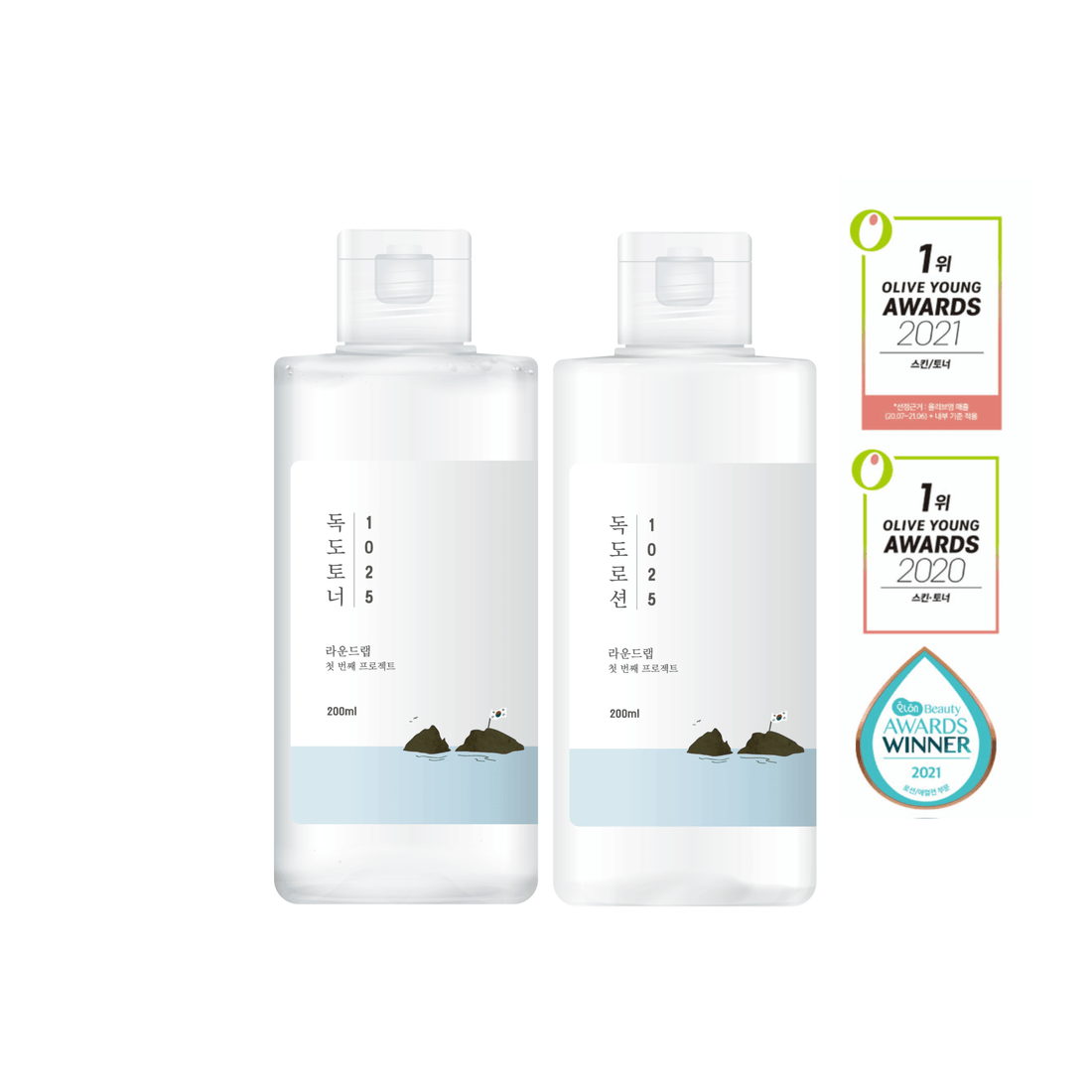1025 Dokdo Toner + Lotion Duo - Round Lab