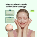 Close-up of Pine Cica Nose Deep Cleansing Mask Kit showing a nose-shaped pad on a pale green background