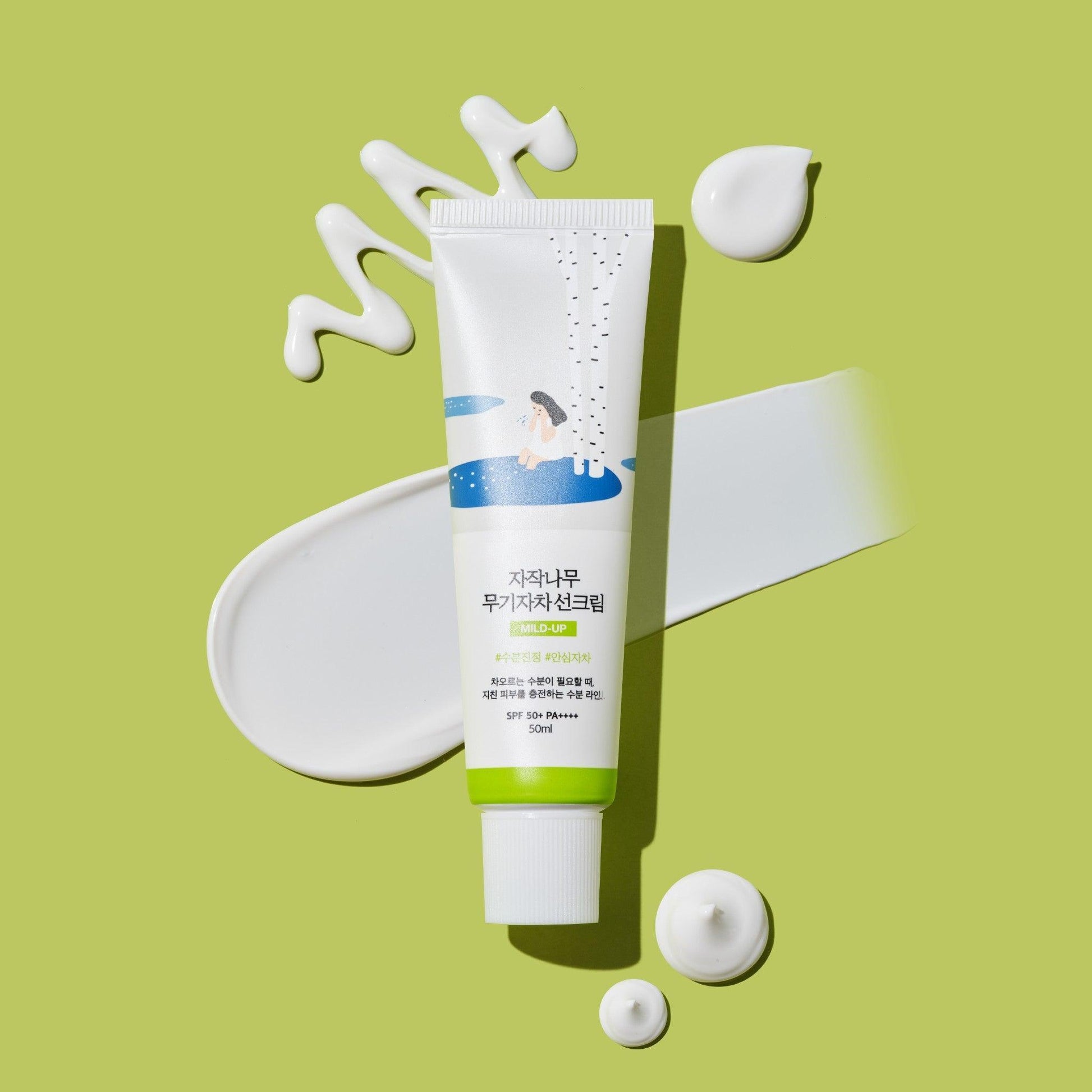 Birch Moisturizing Mild-Up Sunscreen SPF 50+, PA++++ - Round Lab