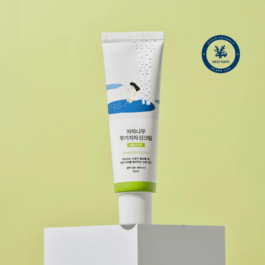 Birch Moisturizing Mild-Up Sunscreen SPF 50+, PA++++ - Round Lab