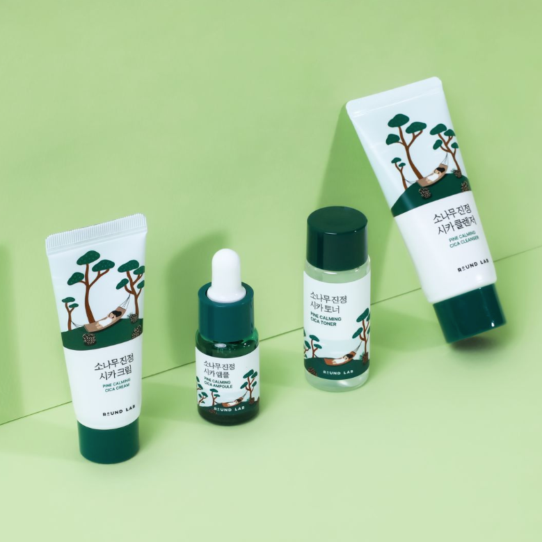 Pine Calming Cica Travel Routine Trial Kit – Round Lab